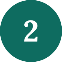 Number two on green circle background