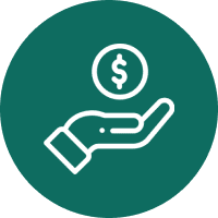 Money in hand symbol