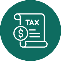Tax paper illustration on green background