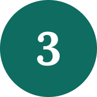 Number three on green background